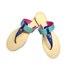Kate Spade Color Block Teal, Pink, Blue Sandals 7m